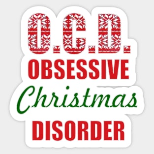 1980s obsessive christmas disorder ugly christmas sweater Sticker